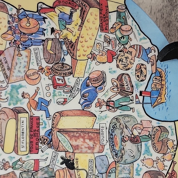 Vintage French Cheese & Gastronomic Map Tray – Annecy Ornamine by Alain Bourguig - Picture 3 of 9